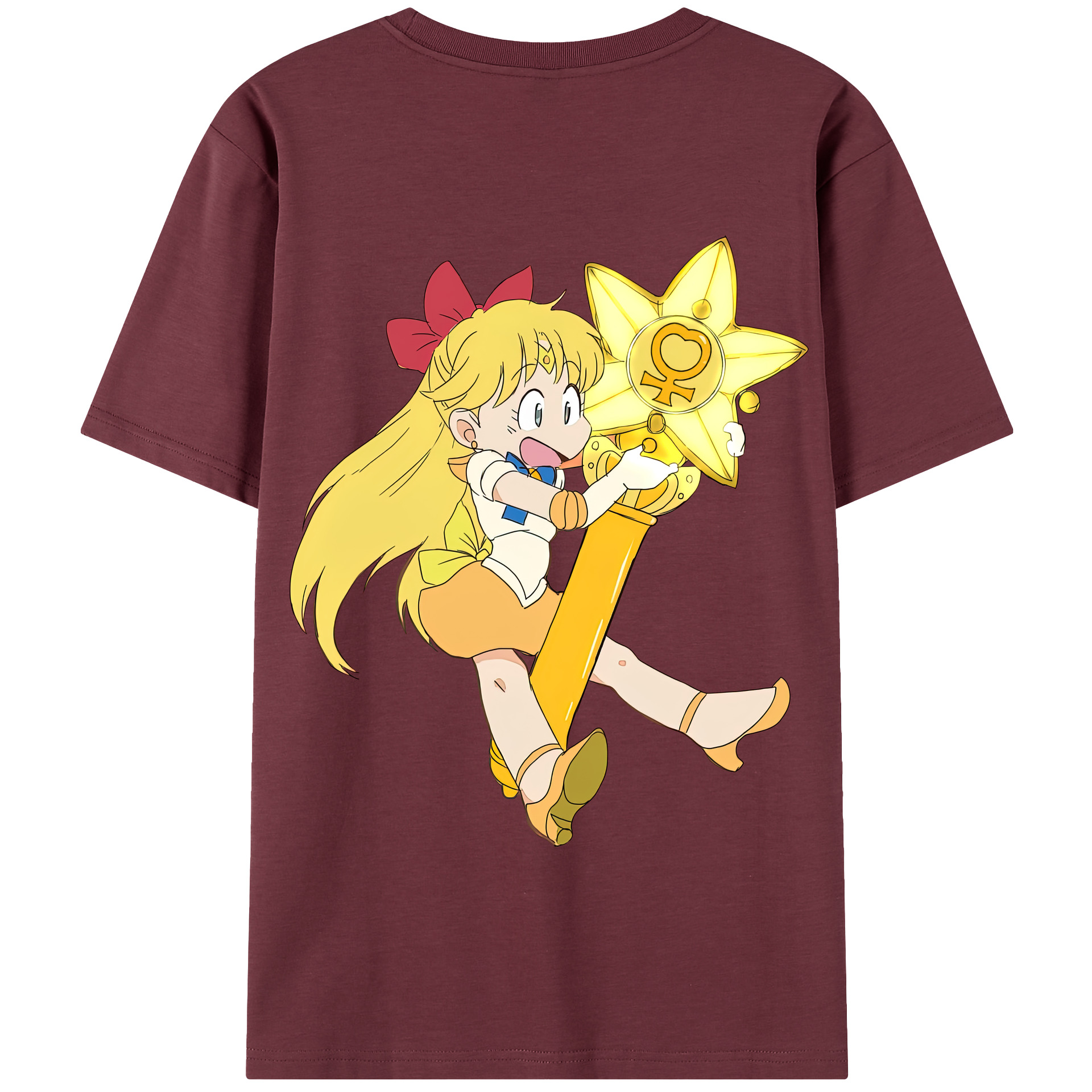 （画像用） 美少女戦士セーラームーン 愛野 美奈子 あいの みなこ Sailor Moon Aino Minako 綿100％半袖Tシャツ（背面プリント）
